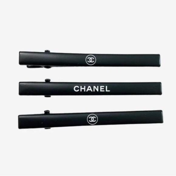100% Authentic- CHANEL (#3) NWT! Limited Edition ICONIC Black Hair Pin Clips - Picture 1 of 14